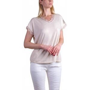 NEW GIGI MODA splendore short sleeve tee in beige